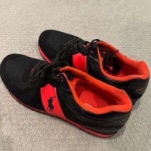 Polo Sport Red and Black Athletic Shoe Sneakers 12D Mens